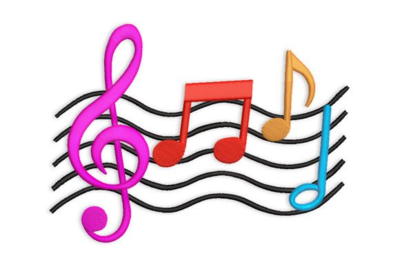 Coloured Music Notes: A Joyful Embroidery Design for Meaningful Gifts
