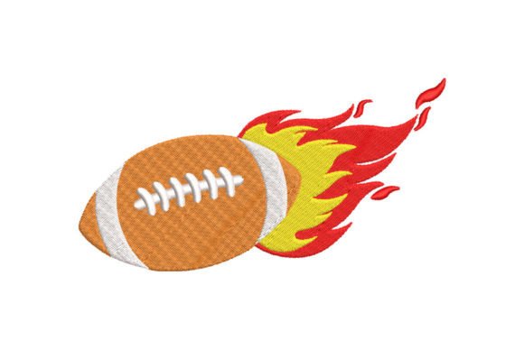 Football Embroidery Design: Bold Flames for Sports Fans