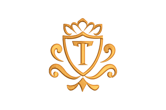 Monogram Letter T: Elegant Wedding Embroidery Design