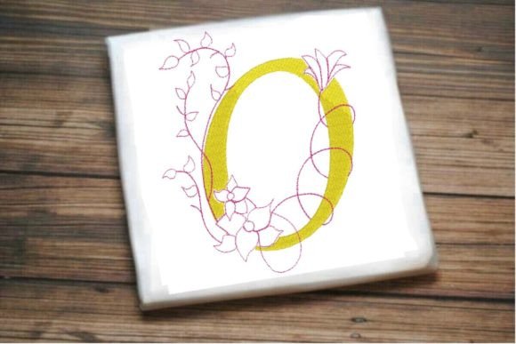 O Letter Vine Monogram Flower Review for Seasonal Embroidery