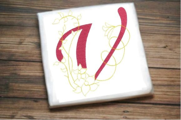 V Letter Vine Monogram Flower Design Review